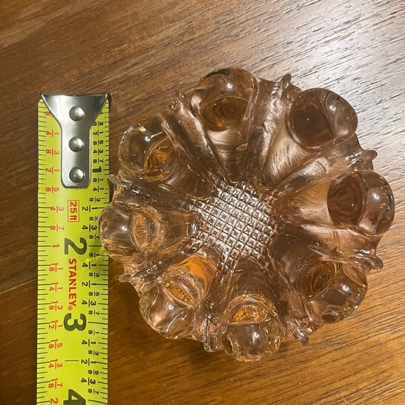 SOLD Vintage Nesting Dish Italian Art Murano Glass Pink Stackable Ashtray Flower - Picture 6 of 10